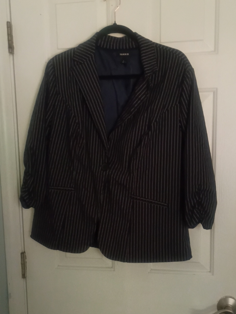 torrid Black and White Pinstripe Blazer